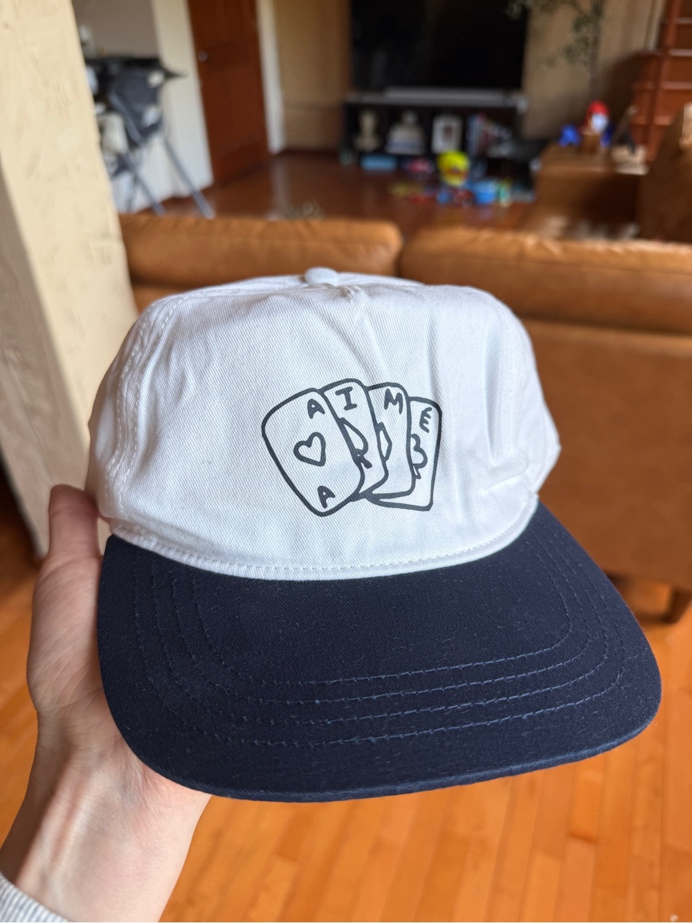 Aime Leon Dore White and Navy Two-Tone Baseball Cap